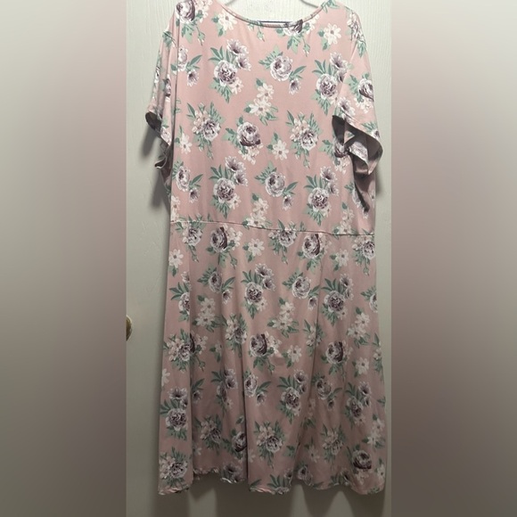 Just Be Women's Plus Size 3XL Pink Floral Wrap Dress - Picture 8 of 16